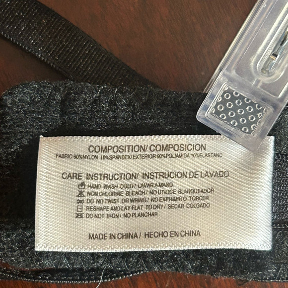 Hers by Herman Bra Women 32B Black Blue Lace Stripe Padded Underwire Push Up NEW - Picture 8 of 8